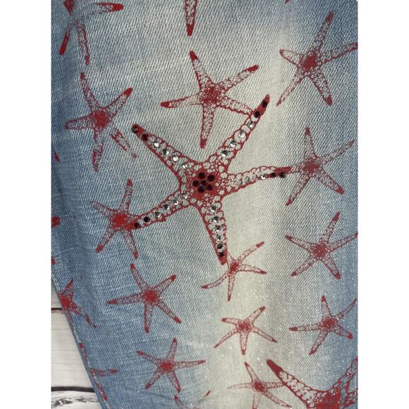Versace Jeans Couture Jeans Womens 30 Starfish Embellished Bootcut Made in Italy - Picture 4 of 10